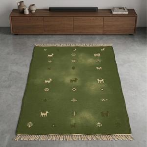 Luxury Multicolor Hand Knotted <b>Wool</b> Area Rug Traditional Persian Inspired Floral Medallion Flat Pile Medium Thickness Long - Product Image 3