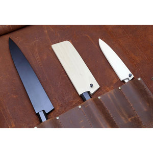13 Pocket Chef Knife Roll Bag Waxed Canvas & Genuine <b>Leather</b> Knife Carrier for Chef Travel Friendly Culinary <b>Tool</b> Bags - Product Image 5