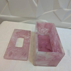 ILAHI's Sky Blue Luxury Acrylic Resin Three-piece Modern Portable <b>Bathroom</b> <b>Set</b> Flower Design Decorative Home <b>Accessories</b> Uttar - Product Image 3