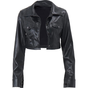 <b>Women</b> Crop Top Leather <b>Jackets</b> <b>Lightweight</b> Fashion <b>Jacket</b> Trendy <b>Women</b> Crop Top Leather <b>Jackets</b> - Product Image 1