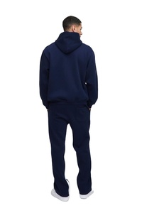 Survêtement à capuche zippé surdimensionné gris à blocs de couleurs Ensemble de joggings et sweat à capuche épais et à jambes larges Survêtement à blocs de couleurs personnalisé - Product Image 6