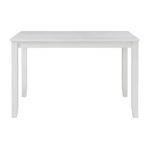 Juego de Comedor Clásico Transicional de 5 Piezas, Acabado Blanco, Mesa de Comedor de Madera, Cuatro Sillas con Respaldo de Rejilla, Elegante para el Comedor - Product Image 4