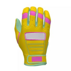 Guantes de Béisbol de Piel Cabretta Multicolor Amarillo, Verde Menta y Rosa, Palma Texturizada Premium con Agarre Máximo para Entrenamiento, Talla XXL - Product Image 2