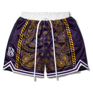 Shorts de basket vintage personnalisés pour hommes, style années 90, en maille orange et noire, avec éclairage bleu, pour jeunes, qualité supérieure, été - Product Image 2