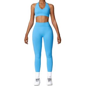 Vêtements de sport en gros : Ensembles de fitness de haute qualité pour femmes, élégants, avec soutien-gorge de sport à manches longues et leggings pour l'entraînement 2026 - Product Image 1