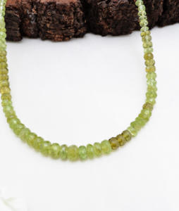 Collar de peridoto natural facetado con cuentas de piedras preciosas naturales, piedra preciosa para la elaboración de joyería fina. - Product Image 3