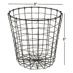 Panier de rangement décoratif en métal noir avec poignées, organiseur en fil métallique multifonctionnel pour la maison - Product Image 2