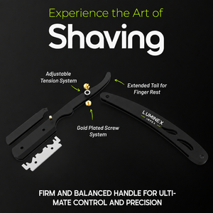 Navaja de Afeitar Recta Vintage Luminex Impex con Mango de Concha de Abulón y Acero al Carbono, Lista para Usar en Barberías y Salones - Product Image 4