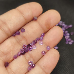 พลอยอะเมทิสต์แอฟริกันสีน้ำเงินธรรมชาติคุณภาพสูงขนาด 3 มม. รูปทรงกลมแบบคาโบชอง สำหรับทำเครื่องประดับ - Product Image 1