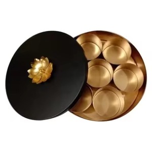 Organisateur d'épices contemporain en métal et bois, boîte à masala faite à la main de haute qualité pour un rangement élégant de la cuisine - Product Image 2