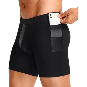 Pantalones Cortos de Compresión para Hombre con Bolsillo Lateral, Ropa Interior Deportiva Transpirable de Malla para Correr, Pantalones Cortos de Entrenamiento para Rendimiento Atlético - Product Image 1