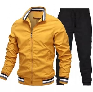 Survêtements de sport pour hommes Survêtements de jogging avec fermeture éclair Joggers d'entraînement pour hommes Survêtement en polyester et nylon coupe-vent - Product Image 2