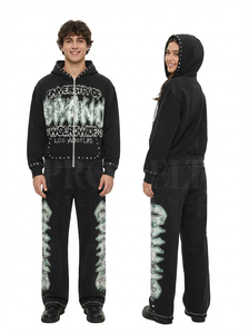 Conjunto Deportivo Cómodo y a la Moda para Hombre, Sudadera con Capucha y Pantalones Deportivos de Invierno, Estilo Universitario, Informal, de Forro Polar, Transpirable - Product Image 2