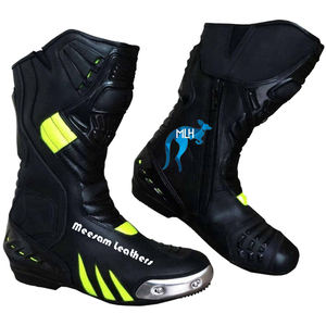 Bottes de moto en cuir sur mesure, design unique et tendance, pour hommes, qualité supérieure, doublure en mesh, service OEM, style cycliste - Product Image 1