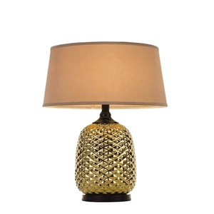 Lampe de Table à abat-jour pour salon, chambre à coucher, bureau, laiton, cuivre, finition en forme d'ananas, éclairage intérieur, salle d'étude - Product Image 1