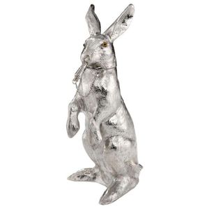 Figura de conejo de aluminio, escultura artística de lebre, decoración metálica con diseño animal, ideal para el estilo contemporáneo de la sala de estar. - Product Image 1