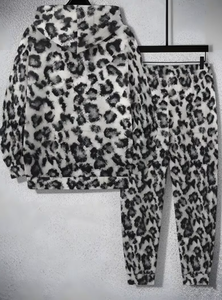 Men Leopard Print Hooded <b>Tracksuit</b> Full Length Casual Set Breathable Polyester Autumn Wear Regular Fit With Side Pockets Sports - Product Image 6