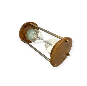 Sablier décoratif en bois et laiton de 5 minutes, style vintage, pour la maison, le bureau, la salle d'étude et comme cadeau - Product Image 2