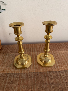 Vintage <b>Brass</b> <b>Candlesticks</b> Set of 2 <b>Antique</b> Style <b>Brass</b> Candle Holders Decorative Taper Candle Stands Classic Tabletop - Product Image 4
