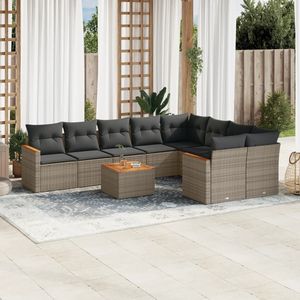 Dark Grey Garden <b>Sofa</b> Set <b>Outdoor</b> <b>Rattan</b> Cushioned Contemporary Furniture - Product Image 1