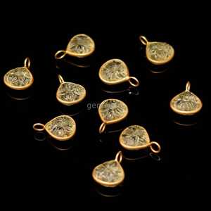 Natural lemon quartz flower pendant 925 sterling <b>silver</b> gemstone pendant hand carved heart <b>charm</b> jewelry making beads 12mm Bulk - Product Image 2
