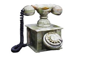 Teléfono Antiguo de Mármol Ónix, Teléfono de Piedra Natural, Teléfono Antiguo de Ónix - Product Image 3