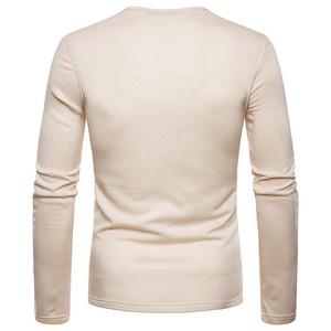 Nouveau design T-shirts décontractés pour hommes 100 % coton tricoté écologique avec logo frontal manches longues Pan Tone Jaune Vert Rouge 2026 - Product Image 5