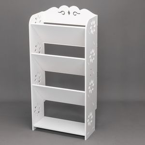 Scarpiera/Portascarpe a Quattro Ripiani in Legno e Plastica Bianca Stile Rustico con Bordi Smussati per Uso Domestico - Product Image 2