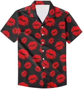 Chemise de plage pour homme à imprimé floral de style hawaïen, 100% polyester coton respirant, manches courtes, vêtements décontractés, vêtements d'été - Product Image 2