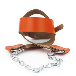 VIBE SEWN Collier ras du cou en acier inoxydable et similicuir orange, chaîne métallique, accessoire de costume sexy pour homme, professionnel, réglable, antidérapant - Product Image 3