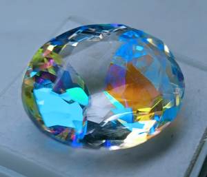 พลอยโทแพซสีรุ้งธรรมชาติทรงรีหลากสี สำหรับทำจี้สร้อยคอ ขายส่ง - Product Image 6