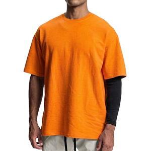 เสื้อยืดทรงบ็อกซี่ แขนเสื้อแบบดรอปโชว์เดอร์ ไซส์ใหญ่ สตรีทแวร์ ผ้าฝ้าย สกรีนโลโก้ได้ เสื้อยืดโอเวอร์ไซส์ เสื้อยืดครอปผู้ชาย - Product Image 6