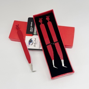 แหนบต่อขนตา Lucky Lash Tools คุณภาพพรีเมียม ผลิตจากสแตนเลสอย่างดี ทนทาน ด้ามจับแบบ Santa Bottom จับแน่น ออกแบบอย่างทนทาน - Product Image 3