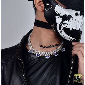 Collier en argent sterling 925 avec pendentif papillon en moissanite, style cubain, serti de diamants, bijoux de luxe pour hommes et femmes, style hip-hop - Product Image 4