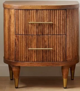 Muebles de Dormitorio al por Mayor, Mesa de Noche Rústica de Estilo Farmhouse, Retro, de Madera Maciza Natural, con Cajones - Product Image 6