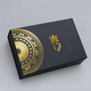 Caja de Regalo Rígida de Lujo con Estampado en Dorado Personalizado, Patrón de Tambor Bronceado, Cierre Magnético, Caja de Empaque para Regalos Corporativos Vietnam M - Product Image 1