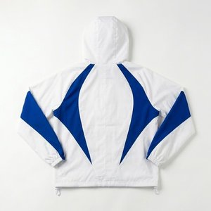 High Sales Custom Logo Blue White Men's Nylon <b>Wind</b> <b>Breaker</b> Sets Suits For Summer Vintage Classic Wear Highstreet Hoodies Shorts - Product Image 3