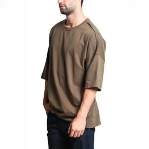 Custom Oversized High Quality Heavyweight Short Sleeve 100% Cotton Breathable O-neck Boxy T-Shirt Anti-Uv Washed Finish for Men - Product Image 4