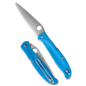 Couteaux pliants bleus de haute qualité avec lame en acier inoxydable tranchante, manche incurvé confortable, trou pour le pouce circulaire et finition argentée élégante - Product Image 1