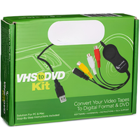 Kit de conversión de VHS a DVD para PC y Mac, convertidor de vídeo a digital para cintas VHS, VCR y videocámaras, incluye software de captura