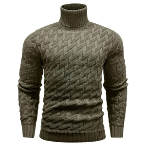 NURJENNA INDUSTRIES Pull d'hiver pour homme de haute qualité, respirant, 100% laine, coupe ajustée, col rond, uni, 280g - Product Image 4