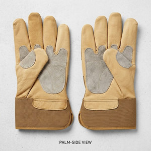 Gants de manutention canadiens en cuir de vachette grainé renforcé et toile, pour usage industriel, jardinage, soudage, protection thermique et sécurité - Product Image 3