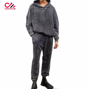 Survêtement Homme Premium de Haute Qualité, Tendance, à Motif Uni, Imprimé Effet Délavé, Streetwear Confortable 100% Coton - Product Image 1