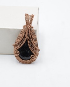 <b>Black</b> Spinel Copper Wire <b>Wrapped</b> Pendant | Natural <b>Black</b> Spinel Gemstone Handmade Jewelry | Healing Crystal Pendant Free Size - Product Image 3