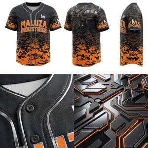 Maillot de baseball personnalisé OEM, camouflage numérique néon, uniforme d'équipe sportive, respirant, séchage rapide, MALUZA INDUSTRIES - Product Image 6