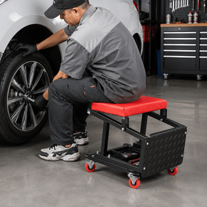 Siège d'atelier roulant convertible pour mécanicien, chaise à marches robuste pour réparation automobile avec rotation à 360° °   Roulettes GAPGAR031 - Product Image 1