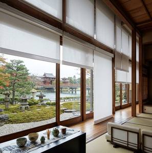 Modern Electric Built-In Horizontal Roller Curtains Blinds Living Room Factory Price Blackout Fabric Shades Hotel - Product Image 3