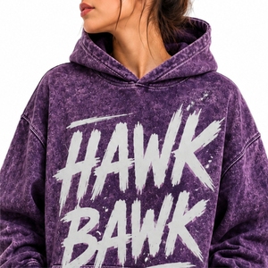 Custom Women Acid Wash Pullover Hoodie Premium Cotton Fleece Terry Streetwear Regular Fit Wear Heavyweight Fabric For Men - Product Image 4