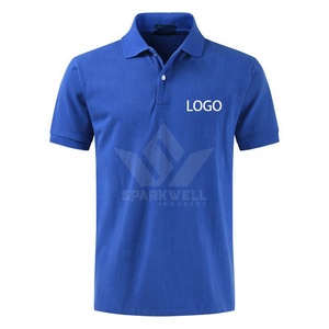 เสื้อโปโลแขนสั้นสีน้ำเงินล้วนสำหรับผู้ชาย ผ้าเจอร์ซีย์ถัก ระบายอากาศได้ดี สวมใส่สบาย ทรงปกติ เหมาะสำหรับเล่นกอล์ฟ - Product Image 3
