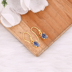 Elegant Oval Blue Kyanite 925 Sterling Silver Gemstone <b>Earring</b> For Women - Product Image 2